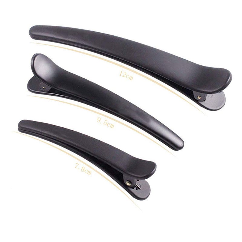 Suoirblss 12PCS Matte Black Plastic Metal Alligator Hair Clips Professional Hairdressing Salon Hair Barrettes Duck Bill Teeth Non Slip Clips for Hair Styling and Sectioning (Length -3in) - Image 3
